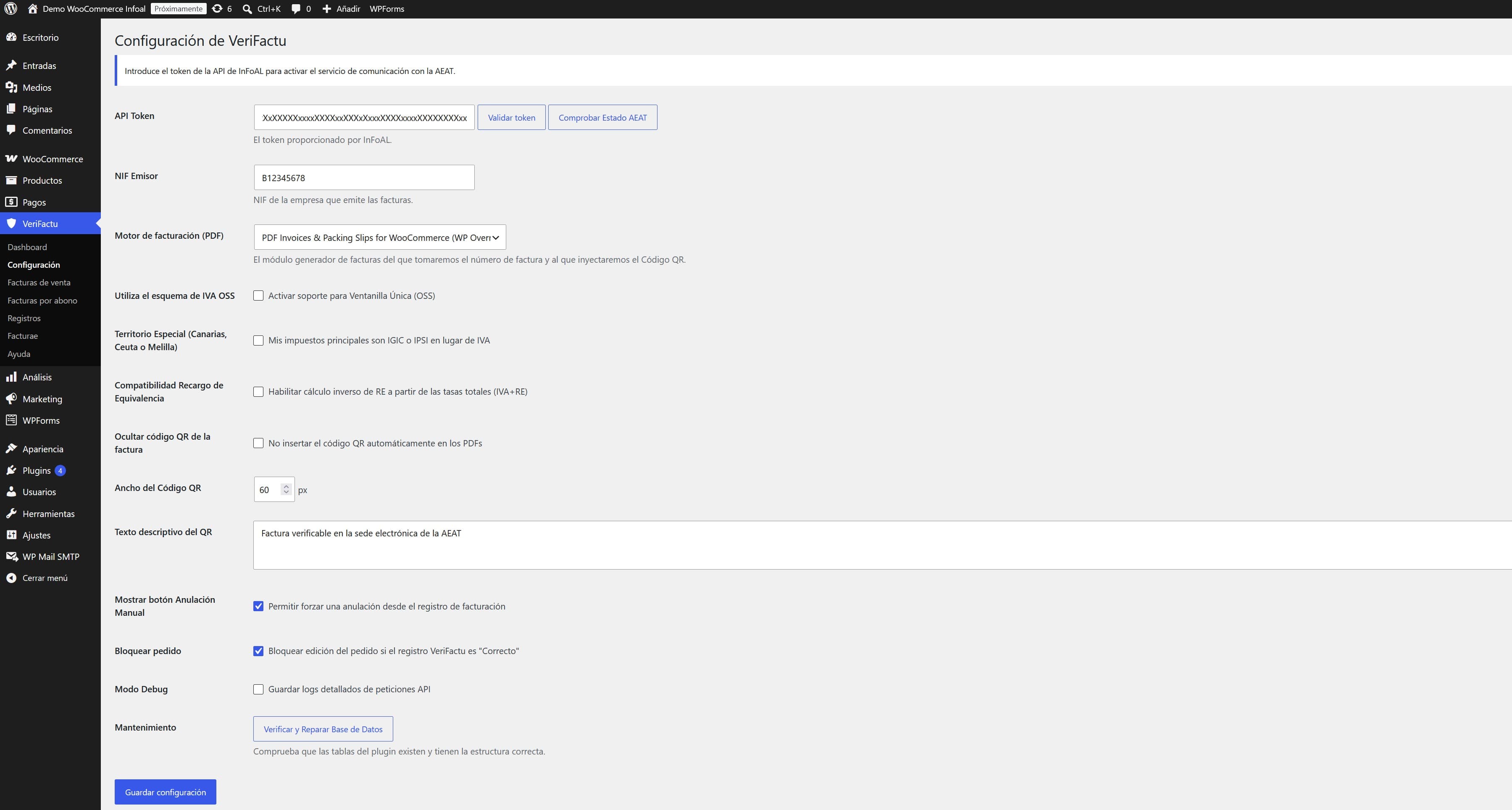 Captura del módulo VeriFactu para WooCommerce - paso 1