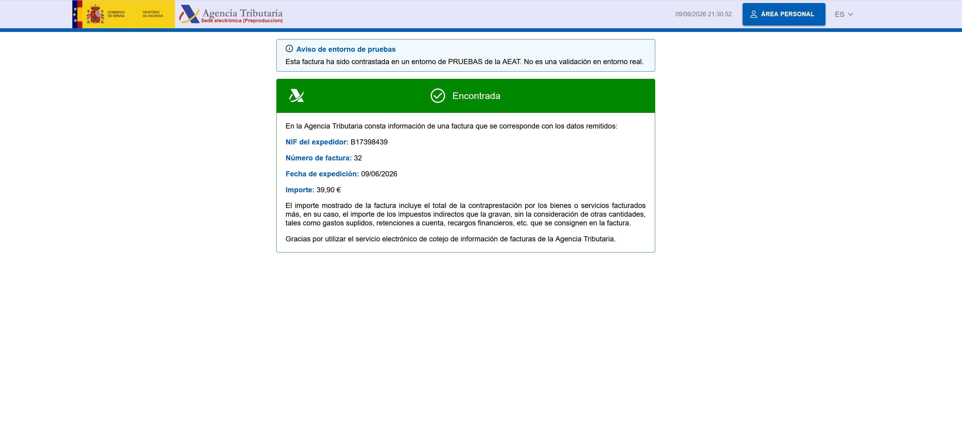 Captura del módulo VeriFactu para WooCommerce - paso 5